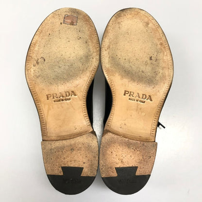 プラダ レザーシューズ プレーントゥ 本革 ブラック メンズ サイズ5.5 PRADA 約24.0cm【AFC7】
