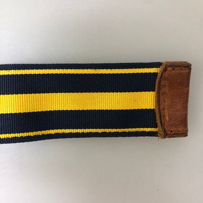 ポロ ラルフローレン  リボンベルト  ダブルリング ストライプ  ネイビーxイエロー 約100cm  Polo Ralph Lauren【AFI5】