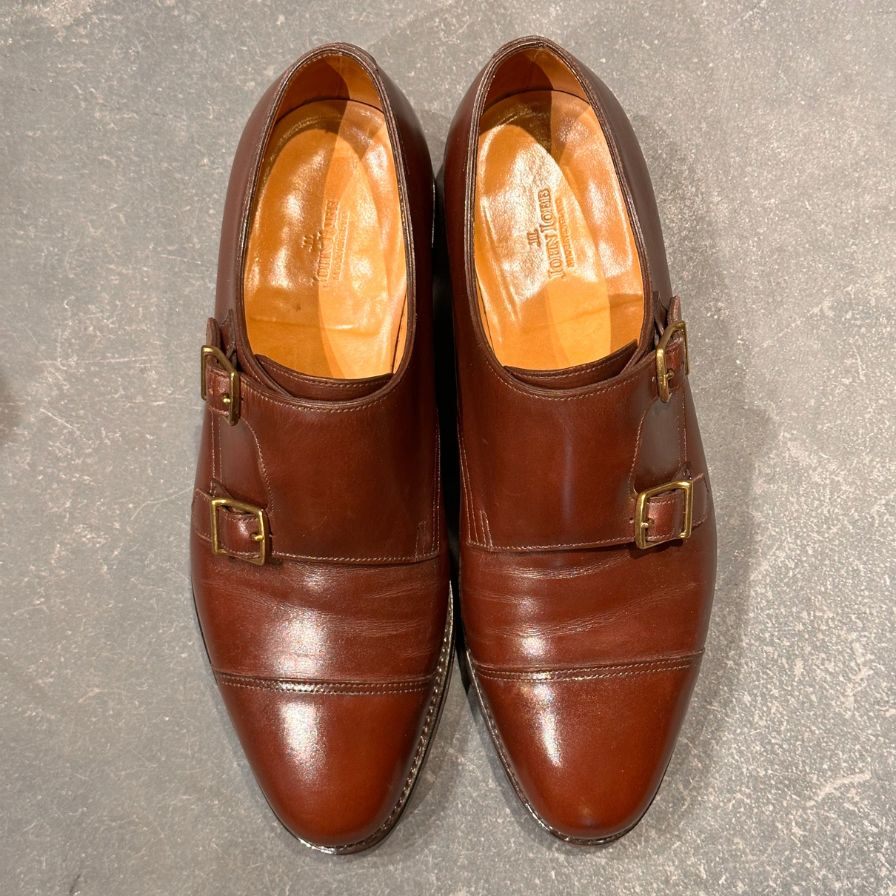 ジョンロブ レザーシューズ ウィリアム ダブルモンク カーフ 9795Rラスト サイズUK6E メンズ ブラウン JOHN LOBB ビジネスシューズ 約24.5cm【LA】【中古】