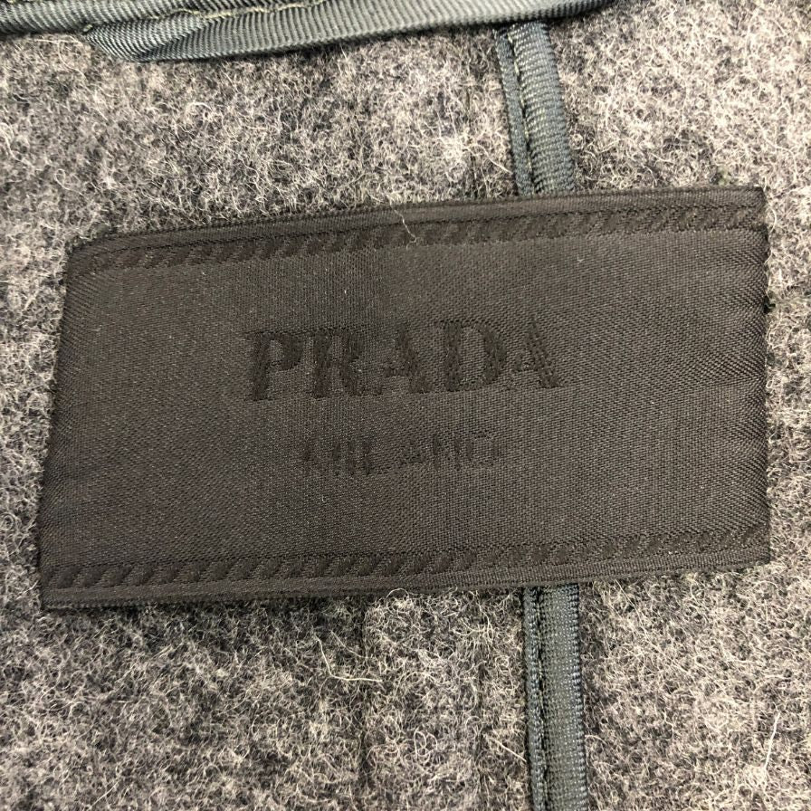 美品◆プラダ ショート丈 ダッフルコート 2014 SGH609 R132 メンズ サイズ46 グレー PRADA 【AFA8】