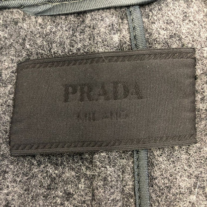 美品◆プラダ ショート丈 ダッフルコート 2014 SGH609 R132 メンズ サイズ46 グレー PRADA 【AFA8】