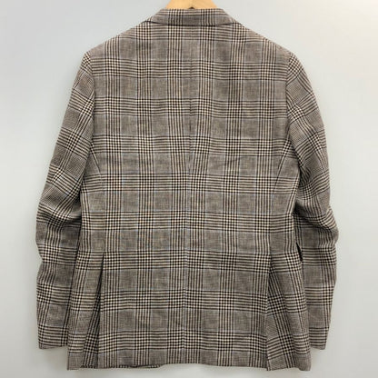 中古◆スーツセレクト リネンウール テーラードジャケット ドラゴ JSJ2052 ブラウン 千鳥格子 サイズA5 メンズ SUIT SELECT DORAGO 【AFB33】