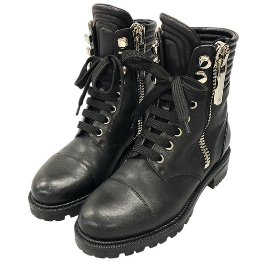 クリスチャンルブタン サイドジップブーツ ブラック レザー レディース サイズ35.5 Christian Louboutin 約22.0cm【AFC41】