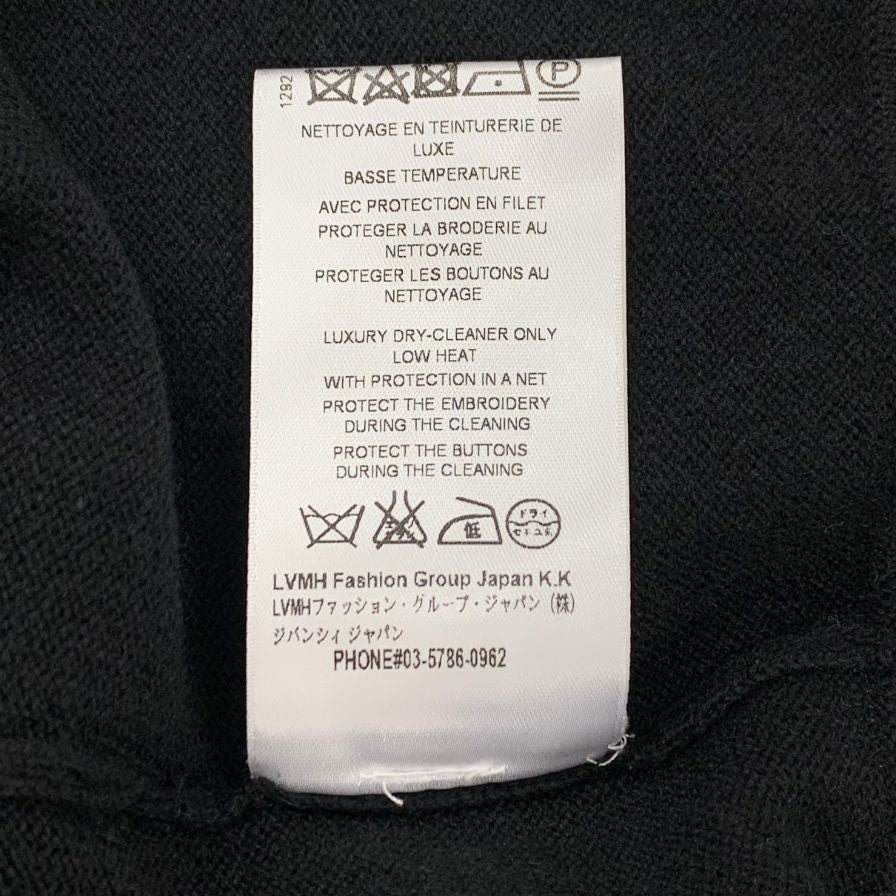 極美品◆ジバンシィ カーディガン フェイクパールあしらい シルク＆カシミア混 17AW レディース サイズL ブラック GIVENCHY 【AFB20】