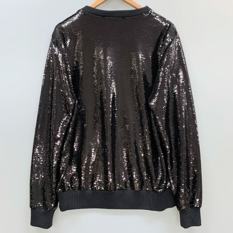極美品◆トムフォード トップス トレーナー スパンコール メンズ サイズL ブラック TOM FORD 【AFB42】