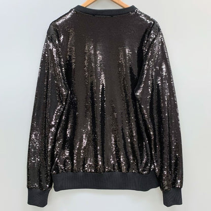 極美品◆トムフォード トップス トレーナー スパンコール メンズ サイズL ブラック TOM FORD 【AFB42】