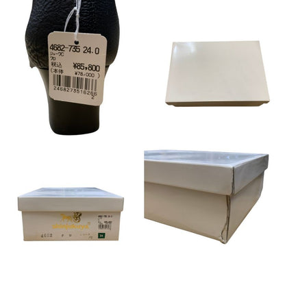 新宿屋 パンプス シャーク 4682-735 サイズ24 レディース ブラック shinjukuya 約24.0cm【7F4】