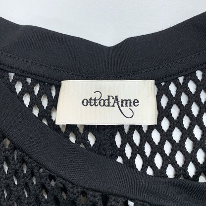 美品◆オットダム メッシュ シャツ レディース サイズ42 ブラック ottod'ame 【AFB32】
