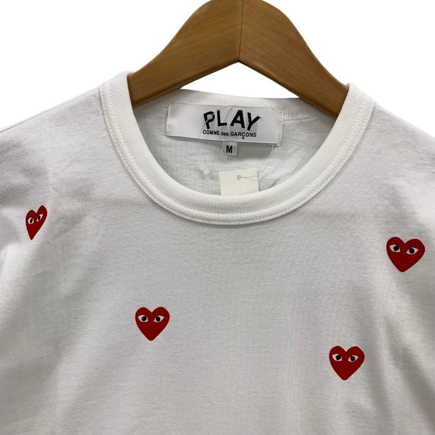 新品同様◆プレイ コム デ ギャルソンン 鹿の子Tシャツ ホワイト メンズ サイズM AX-T338 PLAY COMME des GARCONS 【AFB32】