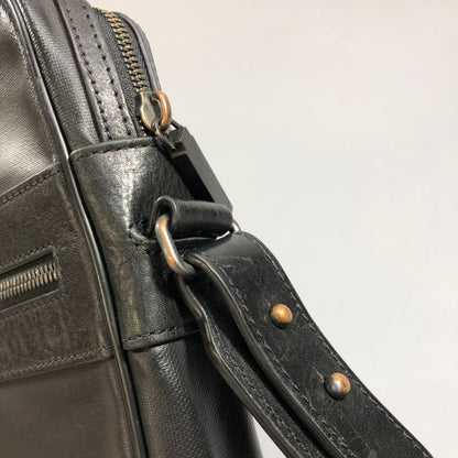 ダンヒル ショルダー バッグ レザー×キャンバス加工 コンビ C0128 メンズ ブラック Dunhill【AFE2】