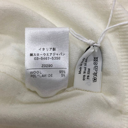美品◆ザノーネ  クルーネック ニット ウール アイボリー サイズ46 メンズ ZANONE 【AFB7】