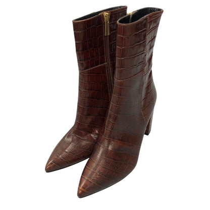 ペリーコ ブーツ クロコ型押し ブラウン系 レディース サイズ37 PELLICO 約23.5cm【AFC2】