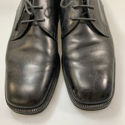 モレスキー レザーシューズ 33221 Vフロント プレーントゥ カーフ ブラック サイズUK8.5 メンズ MORESCHI 約26.5cm【PTM1】