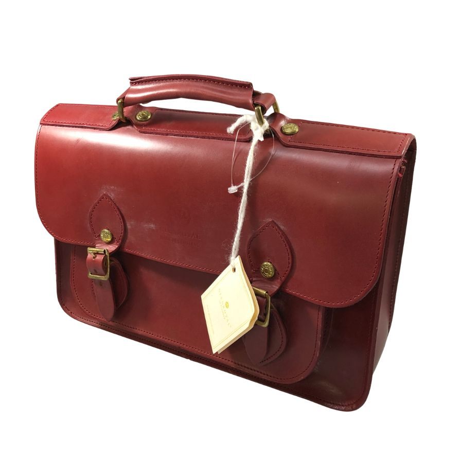 グレンロイヤル ショルダーバッグ サッチェル 13インチ ブライドルレザー ボルドー GLENROYAL SATCHEL BAG 13INCH【AFE9】