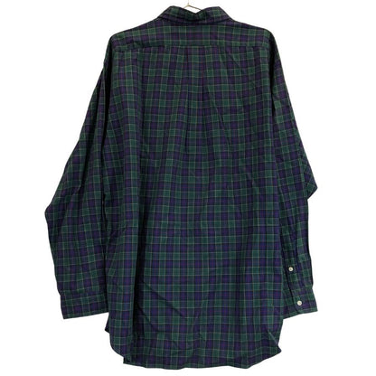 美品◆ポロラルフローレン 90S ボタンダウンシャツ タータンチェック ネイビー系 メンズ サイズXL Polo Ralph Lauren 【AFB35】
