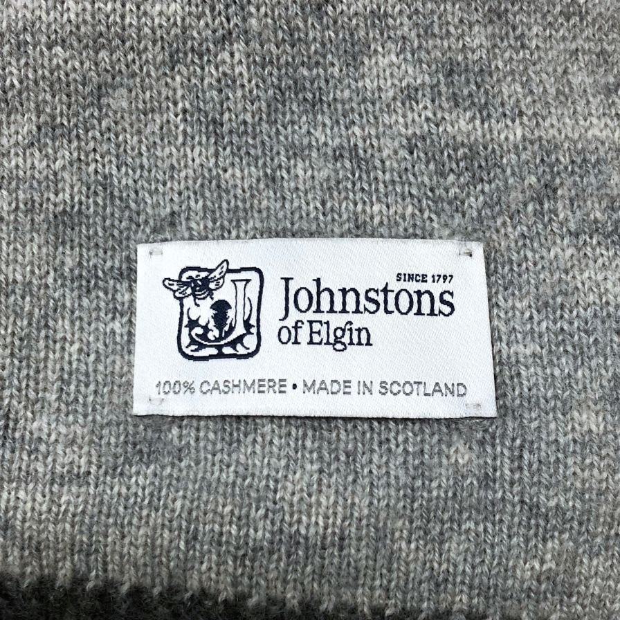 ジョンストンズ オブ  エルガン ストール  リバーシブル グレー カシミヤ ユニセックス  Johnstons of Elgin【AFI21】