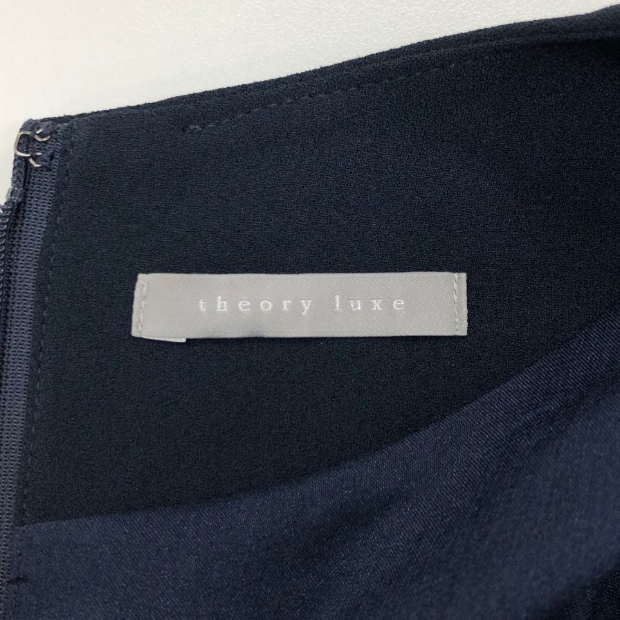中古◆セオリー リュクス ワンピース バックジップ ネイビー サイズ38 レディース theory luxe 【AFB8】