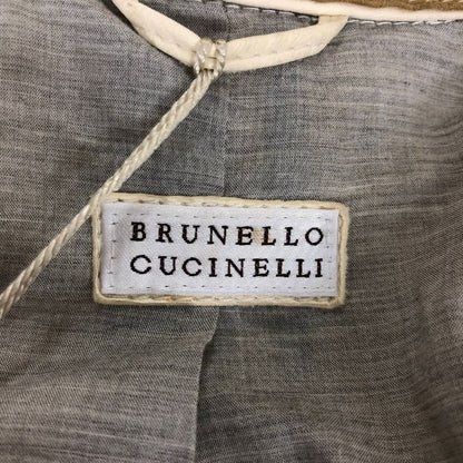 極美品◆ブルネロクチネリ 本革ジャケット ベージュホワイト サイズ3（Sサイズ）BRUNELLO CUCINELLI 【AFG1】