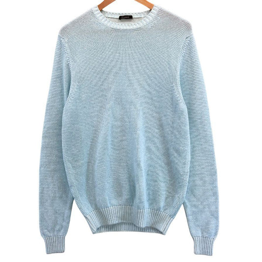 美品◆クルチアーニ クルーネックニット ブルー メンズ サイズ48 cruciani 【AFB21】