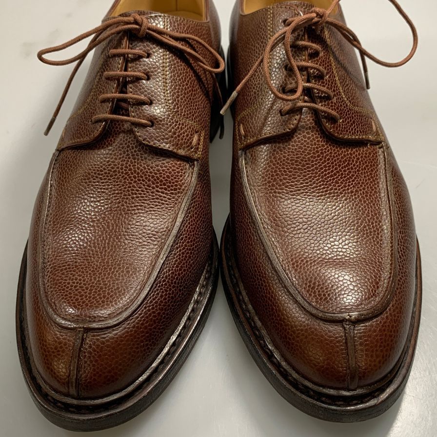 パラブーツ レザーシューズ セビーニュ シボ革 サイズUK6.5 ブラウン PRABOOT ビジネスシューズ 約25.5cm【LA】【中古】