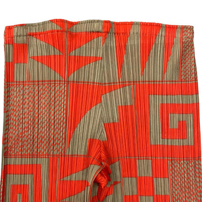 プリーツプリーズ イッセイミヤケ パンツ 総柄 マルチカラー レディース サイズ1 PP21-JF632 PLEATS PLEASE ISSEY MIYAKE 【AFB22】