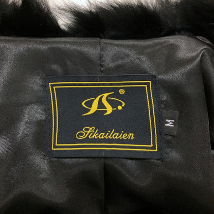 新品同様◆ココン ジャパン ミンクコート 襟ファー ハーフ丈 ベルト ブラック レディース サイズM cocon japan 【AFF22】