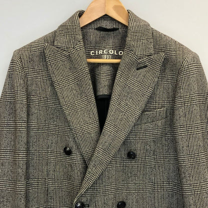 美品◆チルコロ テーラードジャケット 1901 ダブル グレンチェック グレー系 メンズ サイズ 46 CIRCOLO 1901 【AFB30】