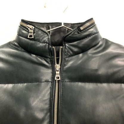 中古◆ビームスボーイ レディース ラム レザー ダウンジャケット IDEALジップ サイズ不明 ブラック BEAMSBOY 【AFF24】