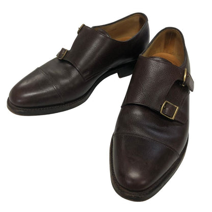ジョンロブ ウィリアム ダブルモンク グレインレザー ブラウン UK8.5E メンズ JOHN LOBB 約27.0cm【PTM1】