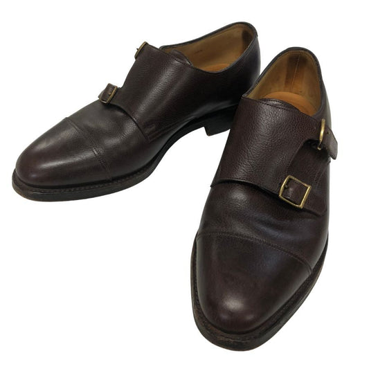ジョンロブ ウィリアム ダブルモンク グレインレザー ブラウン UK8.5E メンズ JOHN LOBB 約27.0cm【PTM1】