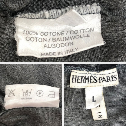 美品◆エルメス マルジェラ期 長袖Tシャツ ハイネック ボルデュック グレー レディース サイズL HERMES 【AFB41】