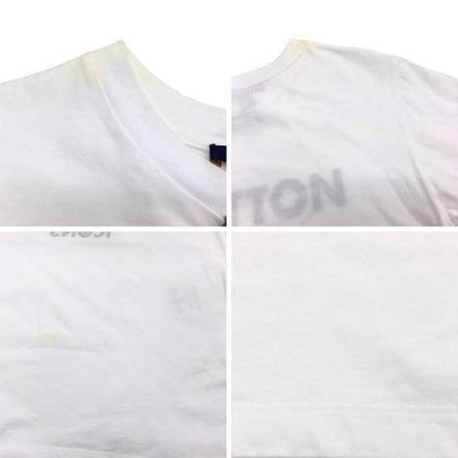 中古◆ルイヴィトン チェーン ロゴ 半袖Tシャツ レディース サイズS ホワイト RW211W LCT FITS02 LOUIS VUITTON 【AFB21】