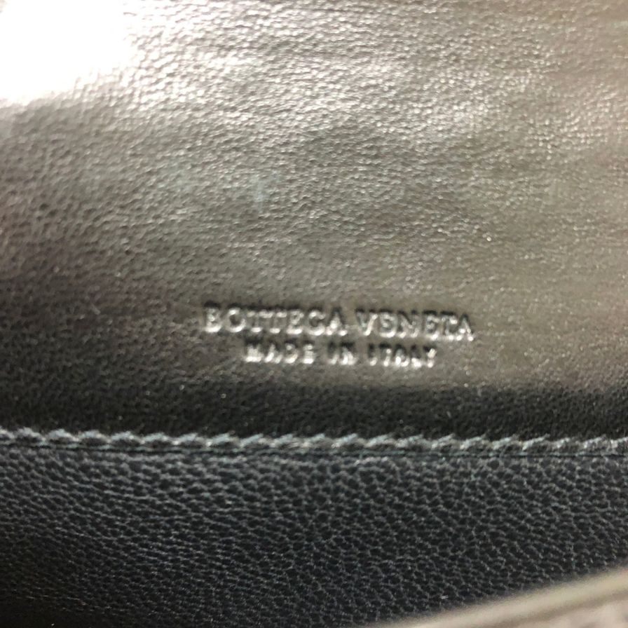 ボッテガヴェネタ カードケース イントレチャート レザー ブラック メンズ Bottega Veneta【AFI4】