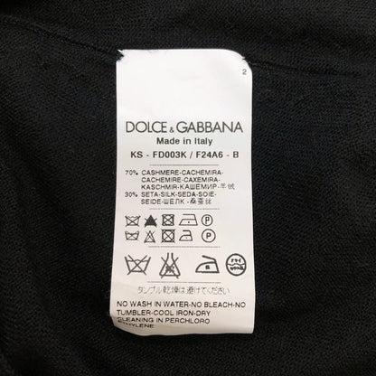 極美品◆ドルチェ&ガッバーナ 半袖トップス ラウンドネック カシミア＆シルク レディース サイズS ブラック DOLCE&GABBANA 【AFB7】