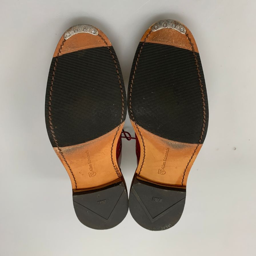 アレンエドモンズ レザーシューズ Neumok 2.0 ウイングチップ カーフ レッド サイズUS9E メンズ Allen Edmonds 約27.0cm【AFC46】