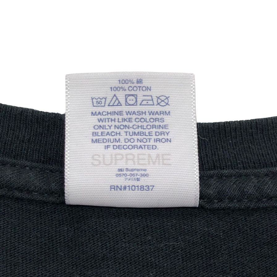 中古◆シュプリーム Tシャツ 22SS ハンドスタイル USA製 コットン メンズ サイズXL ブラック Supreme 【AFB39】