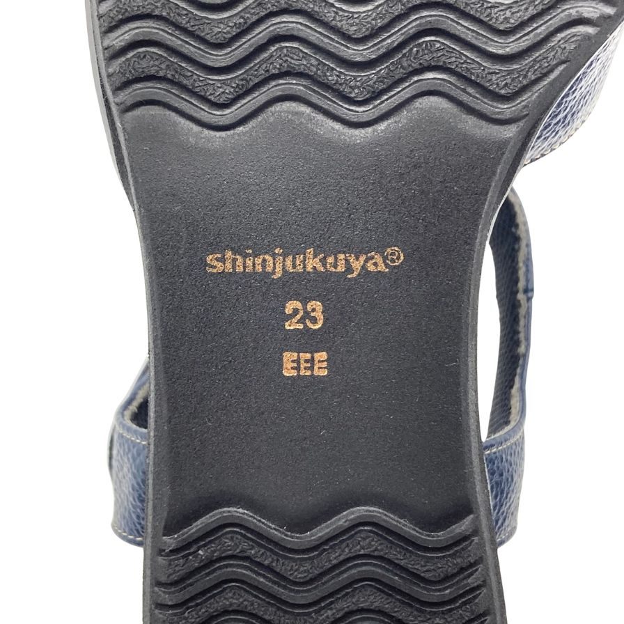 新宿屋 レザースサンダル レザー×パイソン 4500-545 23.0cm レディース ブルー shinjukuya 約23.0cm【7-7】