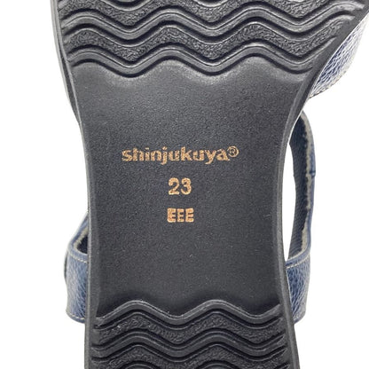 新宿屋 レザースサンダル レザー×パイソン 4500-545 23.0cm レディース ブルー shinjukuya 約23.0cm【7-7】