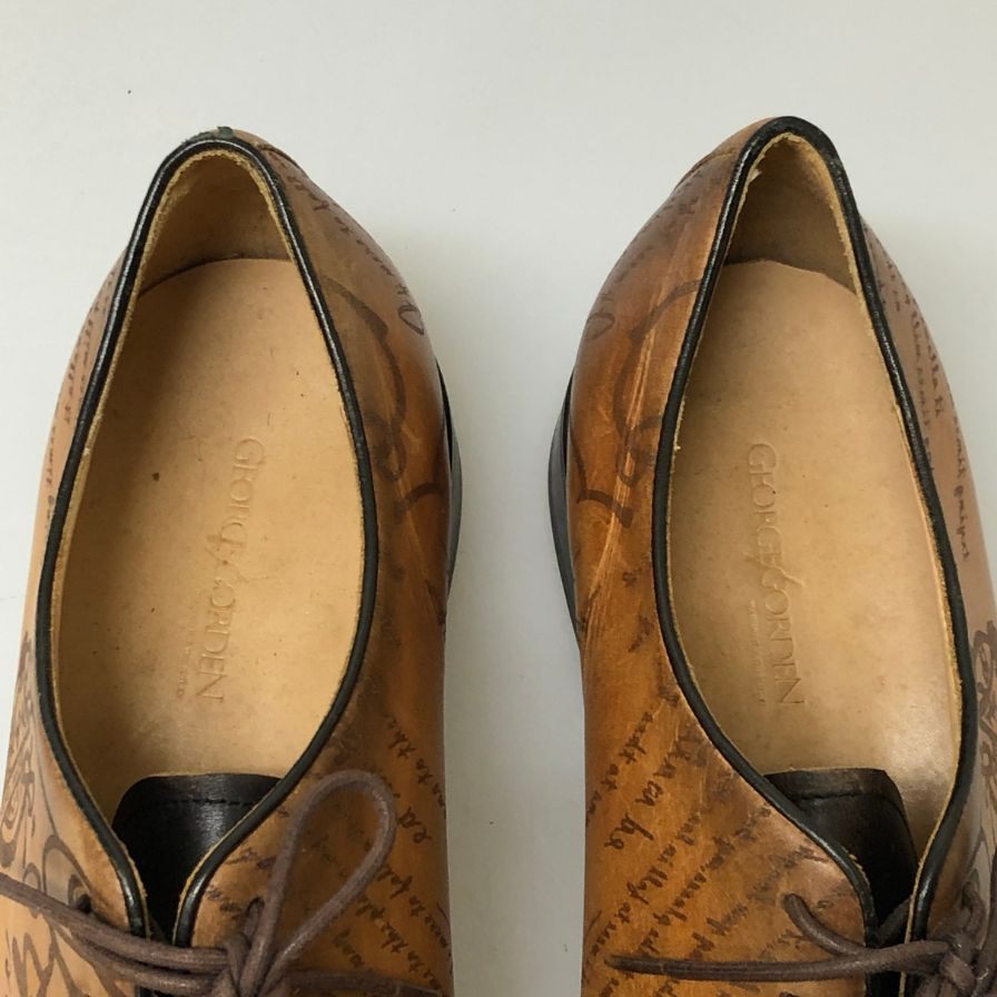 ジョージゴードン レザーシューズ ホールカット メンズ サイズ40 ブラウン GEORGE GORDEN 約25.0cm【PTM2】