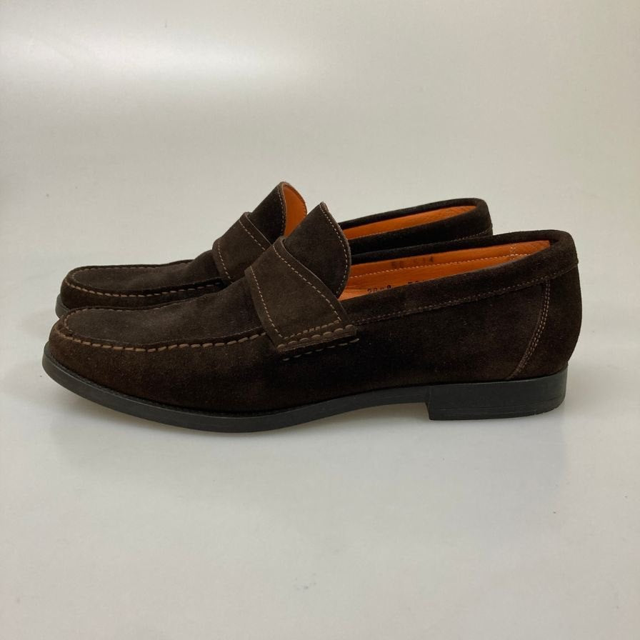サントーニ コインローファー 2038 T61 スエード ブラウン サイズUK6.5 メンズ Santoni 約25.5cm【AFD14】