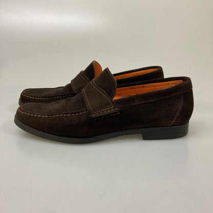 サントーニ コインローファー 2038 T61 スエード ブラウン サイズUK6.5 メンズ Santoni 約25.5cm【AFD14】