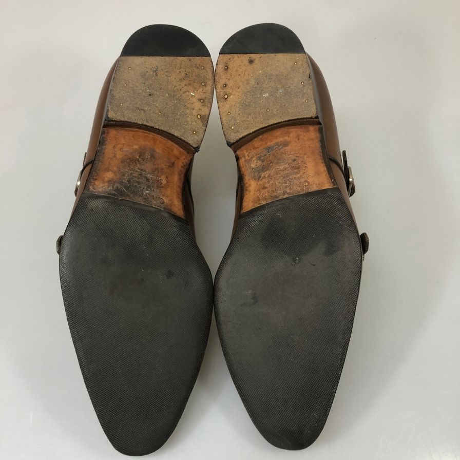 ワールドフットウェアギャラリー レザーシューズ プレーントゥ メッシュ ホワイト サイズ6.5 メンズ World Footwear Gallery 約25.0cm【YB4】