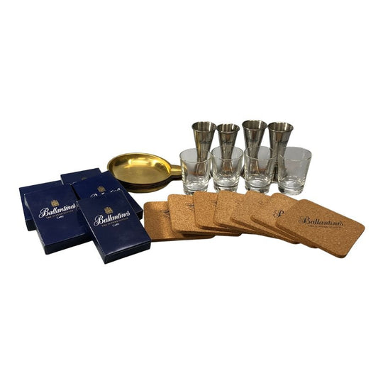 バランタイン ノベルティセット 【灰皿 コースター トランプ ショットグラス メジャーカップ】 Ballantine's【AFI28】【中古】