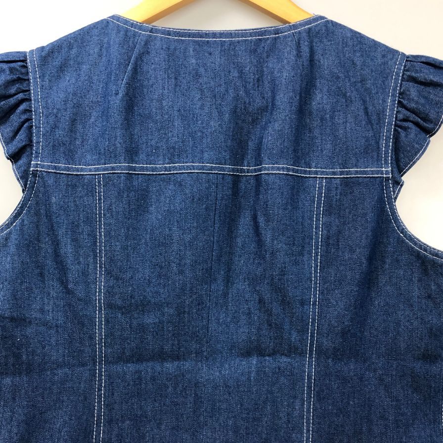 中古◆ルネ ワンピース ノースリーブ 膝丈 662601 デニム インディゴ レディース サイズ36 Rene 【AFB3】