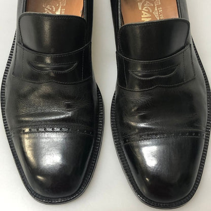 サルバトーレ フェラガモ スリッポン キャップトゥ ブラック サイズ26R メンズ Salvatore Ferragamo 約26.0cm【AFC28】