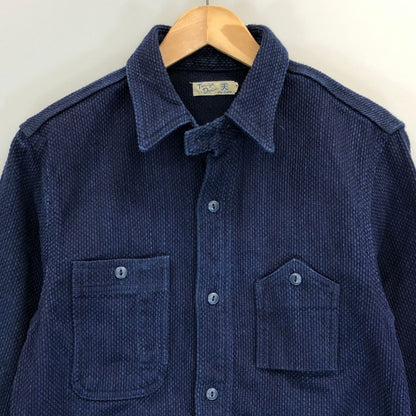 極美品◆天領デニム 長袖シャツ 藍染 メンズ サイズM ブルー TENRYO DENIM 【AFB48】