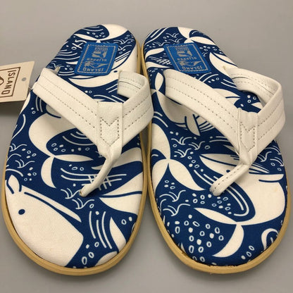 アイランドスリッパ ビーチサンダル 総柄 クラシック デザイン ブルー メンズ サイズ12 ISLAND SLIPPER 約30.0cm【AFC4】
