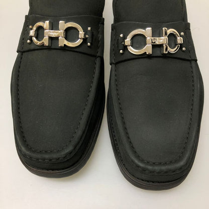 フェラガモ ビットローファー 96849 ヌバック メンズ ブラック サイズUK8.5EEE Salvatore Ferragamo 約27.0cm【AFD14】