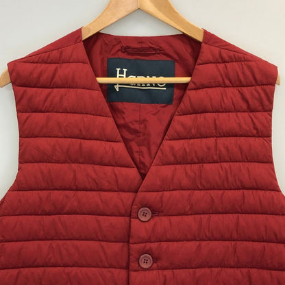 美品◆ヘルノ ジレ 中綿 シングル レッド メンズ サイズ50 HERNO 【AFB17】
