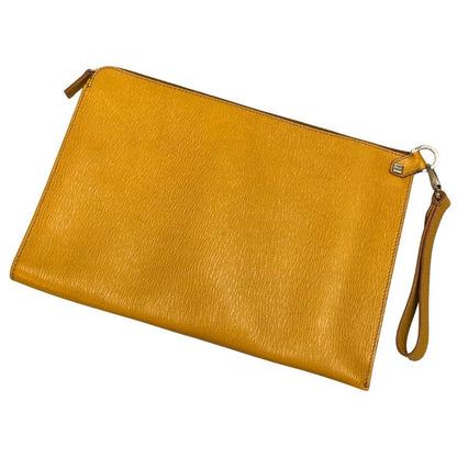 サルヴァトーレ フェラガモ ドキュメントケース クラッチ メンズ イエロー salvatore ferragamo【AFE3】【中古】